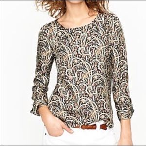 J Crew Talitha Feather 100% Blouse Paisley